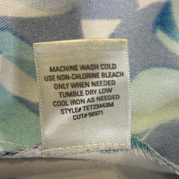 🌴”Dressbarn” Women’s Tropical Floral Print Blues/Greens/Purple Hues Midi Dress🌿 - Picture 12 of 12